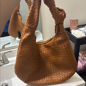 Anthropologie: Tan Woven Shoulder Bag